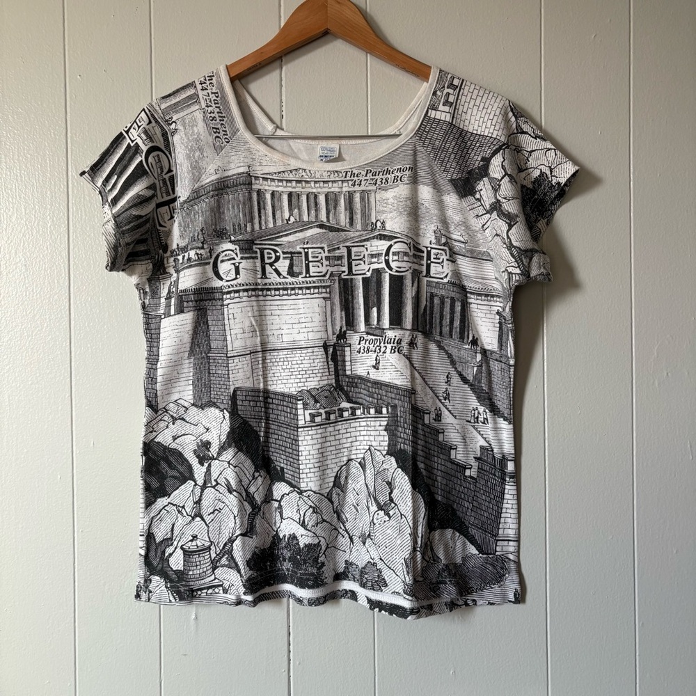 Vintage Greece Souvenir Allover Print Tee